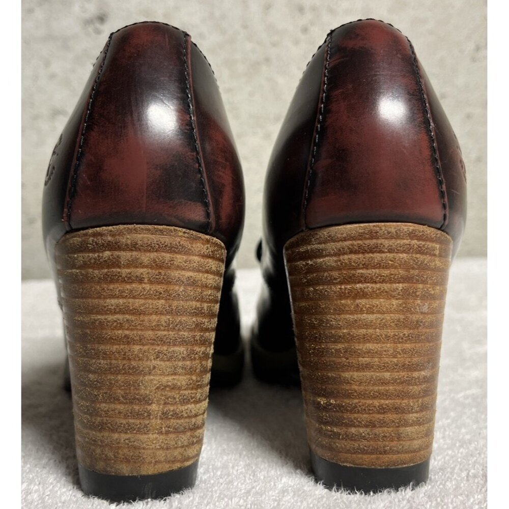 Dr. Doc Martens Danielle Heeled Booties Oxfords Women US 6 Burgundy Red Oxblood - Picture 8 of 12